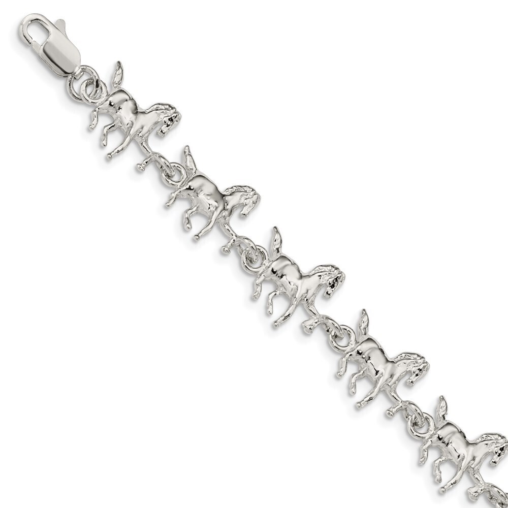Kazi Luxury Sterling Silver Horses Bracelet